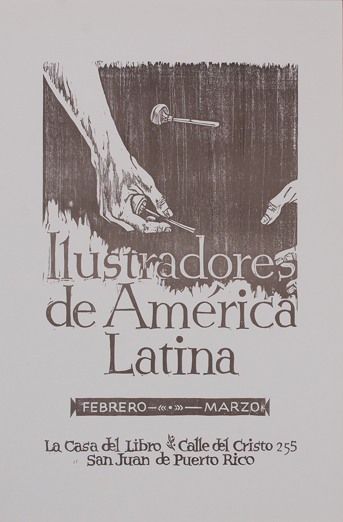 Cartel de LCDL | Ilustradores de América | Medidas: 59.6 cm x 39.1 cm | Xilografía