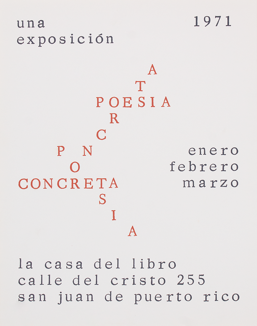 Cartel de LCDL | Poesía Concreta, 1971 | Medidas: 16’’ x 20 ½’’ | Impresión offset